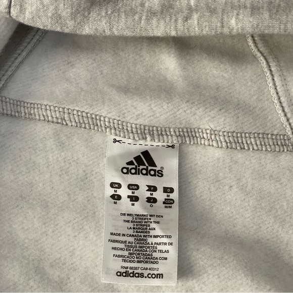 Adidas University Of Ontario Heather Gray Sweatshirt Hoodie Sz M - Picture 6 of 8